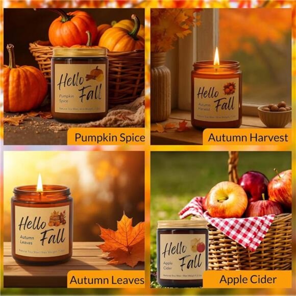 Fall Candles, Fall Decorations for Home - Fall Gifts for Women - Picture 3 of 7